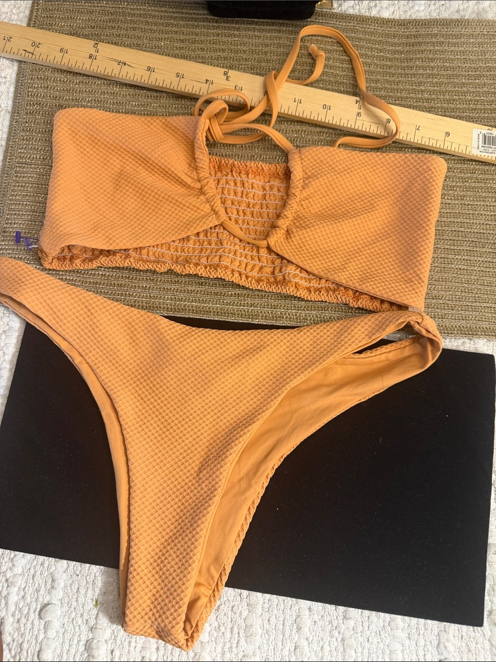 Stone Fox Swim Textured Bikini Set Size Small